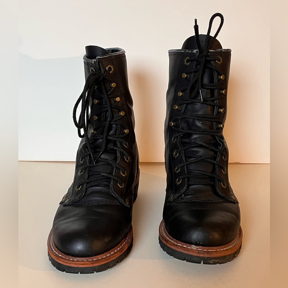 Ad Tec 9-inch Logger Crazy Horse Leather Work Boots for Men